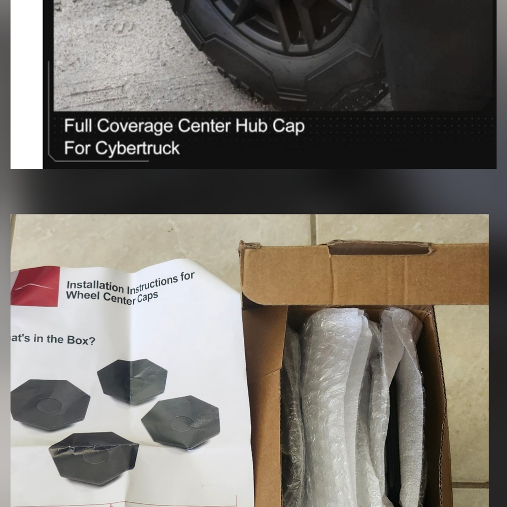 NEW- 4PCS Full Coverage Wheel Center Hub Caps for Tesla Cybertruck. $20